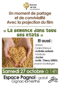 Lire la suite à propos de l’article Projection du Film « La semence dans tous ses états »